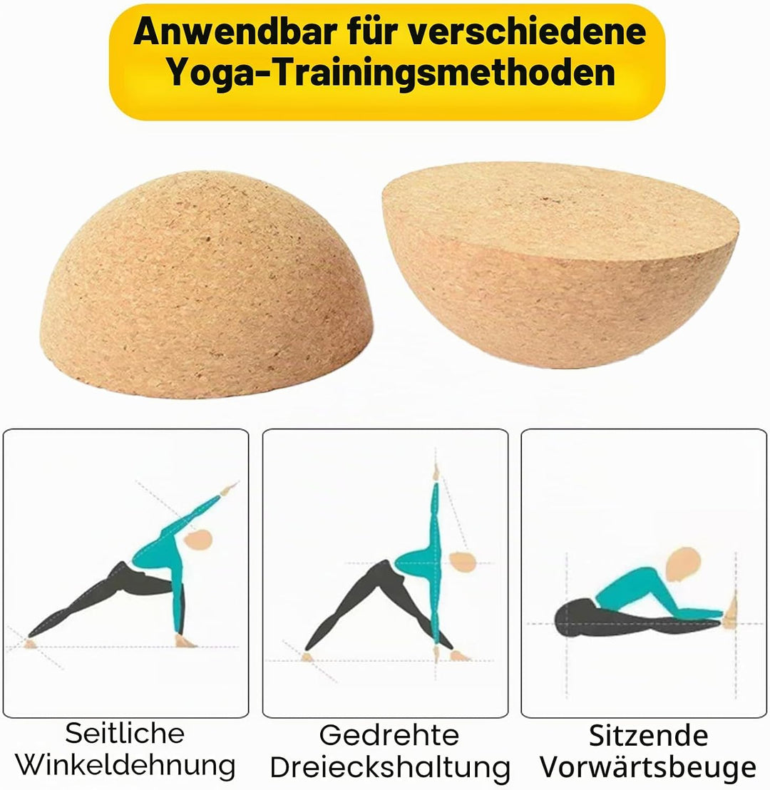 Balance Board Halbkugel Kork Halbkugel, Ø15 cm Höhe 7 cm Rutschfestes Balance Dome Balance Board Kor