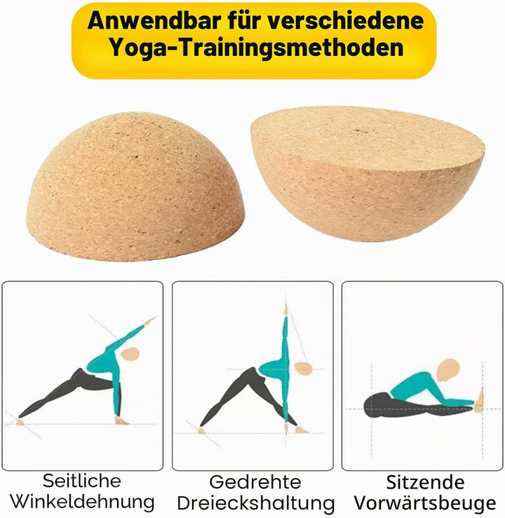 Balance Board Halbkugel Kork Halbkugel, Ø15 cm Höhe 7 cm Rutschfestes Balance Dome Balance Board Kor