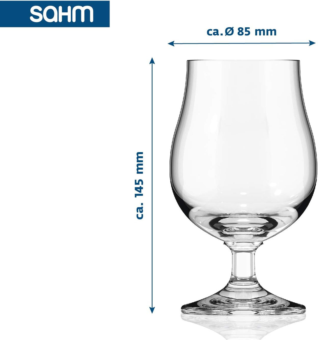 Sahm Bristol Pokal Biergläser 0,3 Liter (6 STK) - Biertulpe - Biergläser Set - Spülmaschinengeeignet