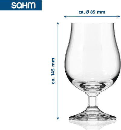 Sahm Bristol Pokal Biergläser 0,3 Liter (6 STK) - Biertulpe - Biergläser Set - Spülmaschinengeeignet