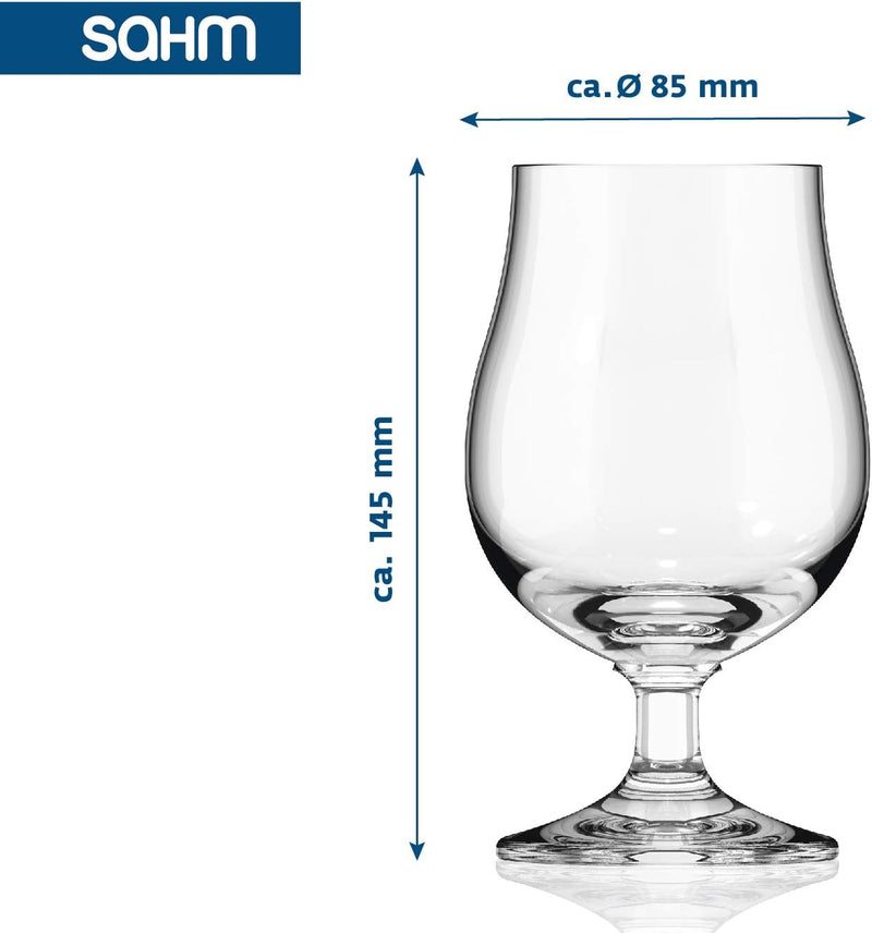 Sahm Bristol Pokal Biergläser 0,3 Liter (6 STK) - Biertulpe - Biergläser Set - Spülmaschinengeeignet