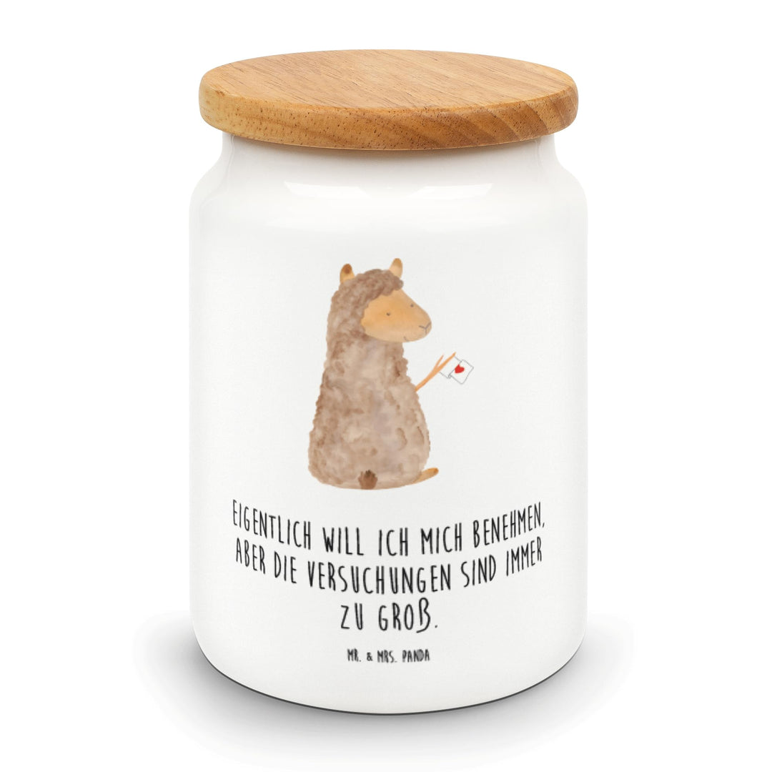 Mr. & Mrs. Panda Teedose Alpaka Fahne - Geschenk, behälter, Lama, Keksdose, Alpakas, Dose, Kaffeedos