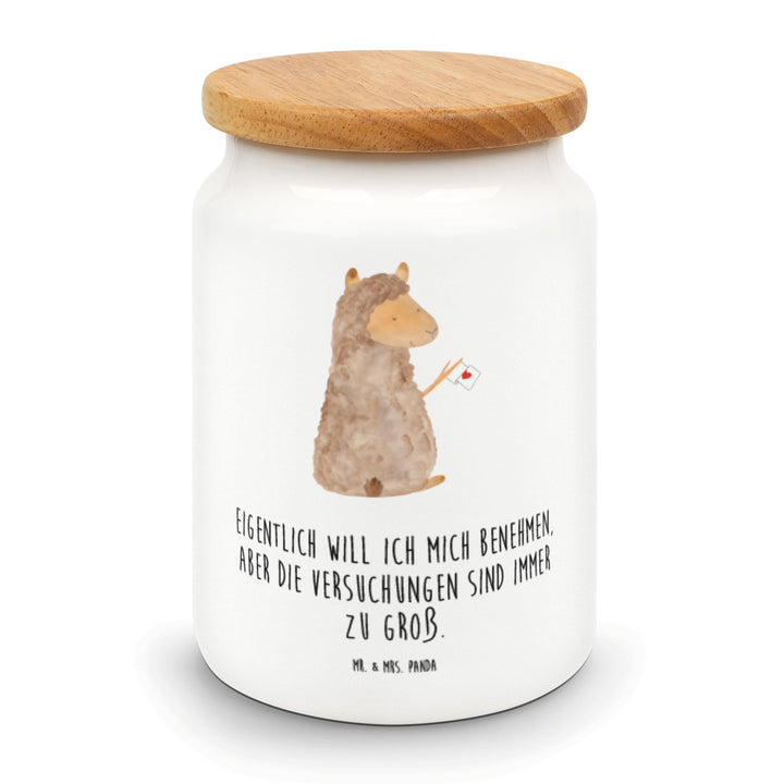 Mr. & Mrs. Panda Teedose Alpaka Fahne - Geschenk, behälter, Lama, Keksdose, Alpakas, Dose, Kaffeedos