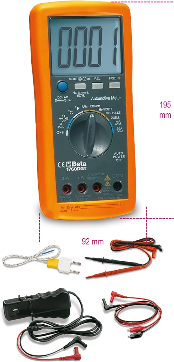 Beta 1760DGT Automotives Mehrzweck-Digitalmultimeter (Strommessgerät, robustes Werkzeug für KFZ-Test