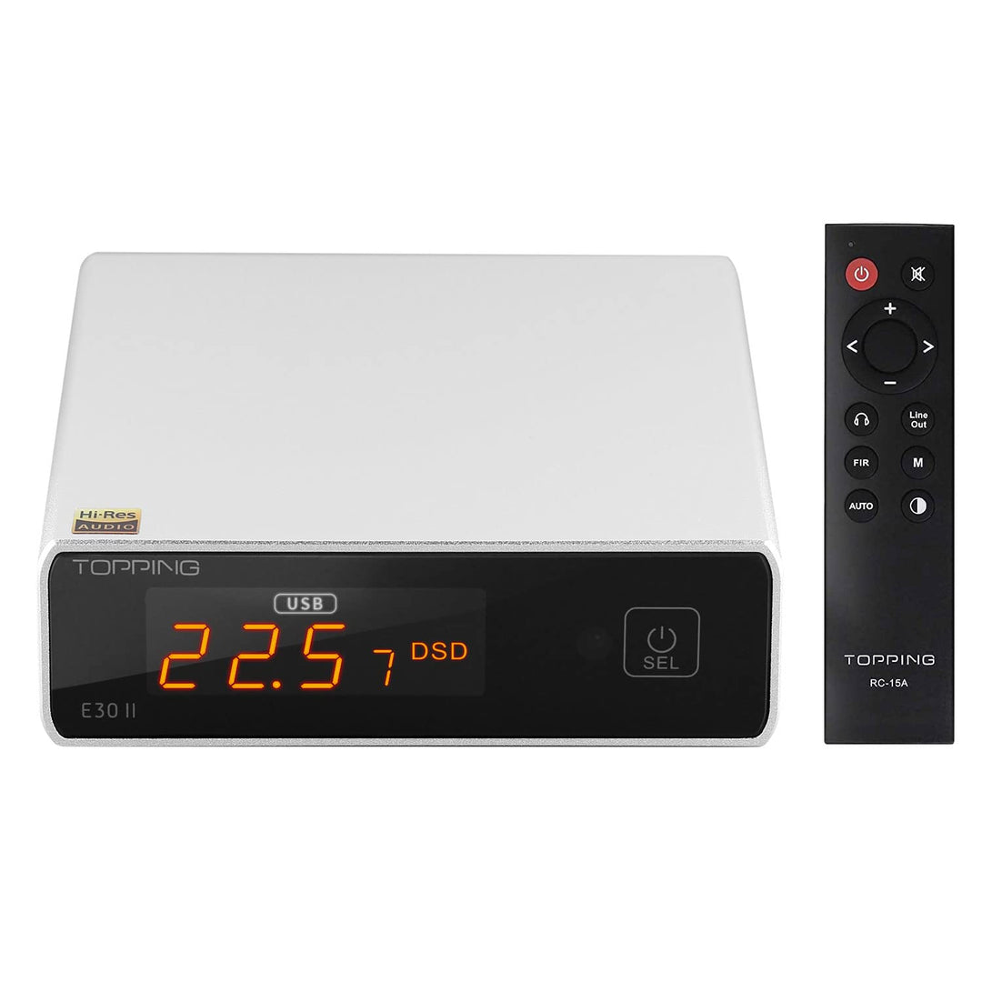 Topping E30 II DAC Vorverstärker – 2 x AK4493S Hi-Res XMOS XU208 DAC 32 Bit/768 kHz DSD512 DSD Direc