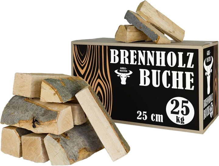 Buche Brennholz Kaminholz 25 kg für Ofen und Kamin Kaminofen Feuerschale Grill Feuerholz Holz Buchen