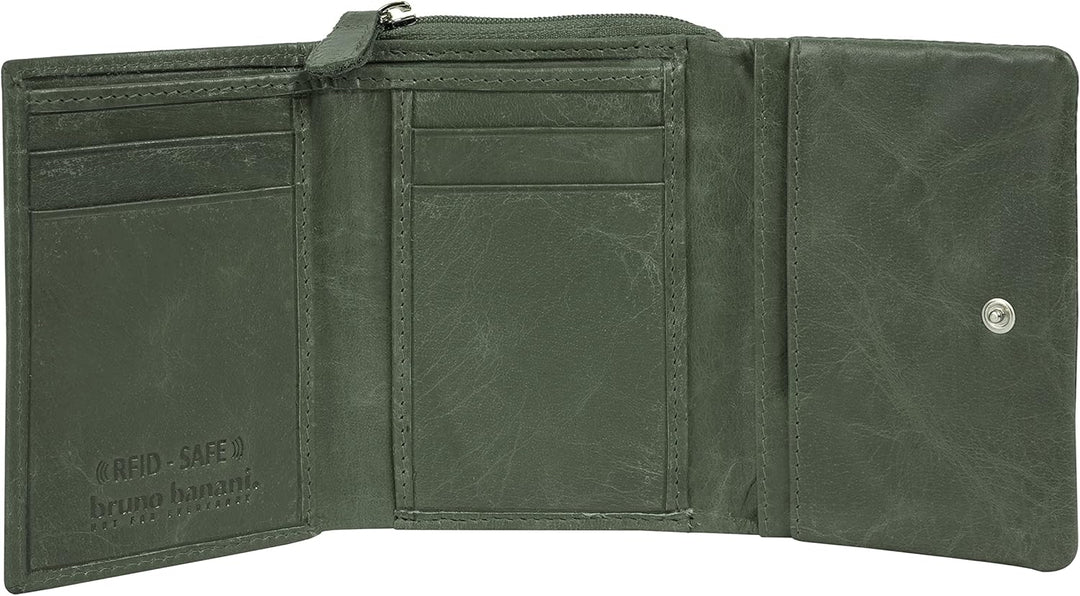 bruno banani Geldbörse Echt Leder Damen | RFID-Schutz, 4 Kartenfächer, kompaktes Portemonnaie, 1 Mün