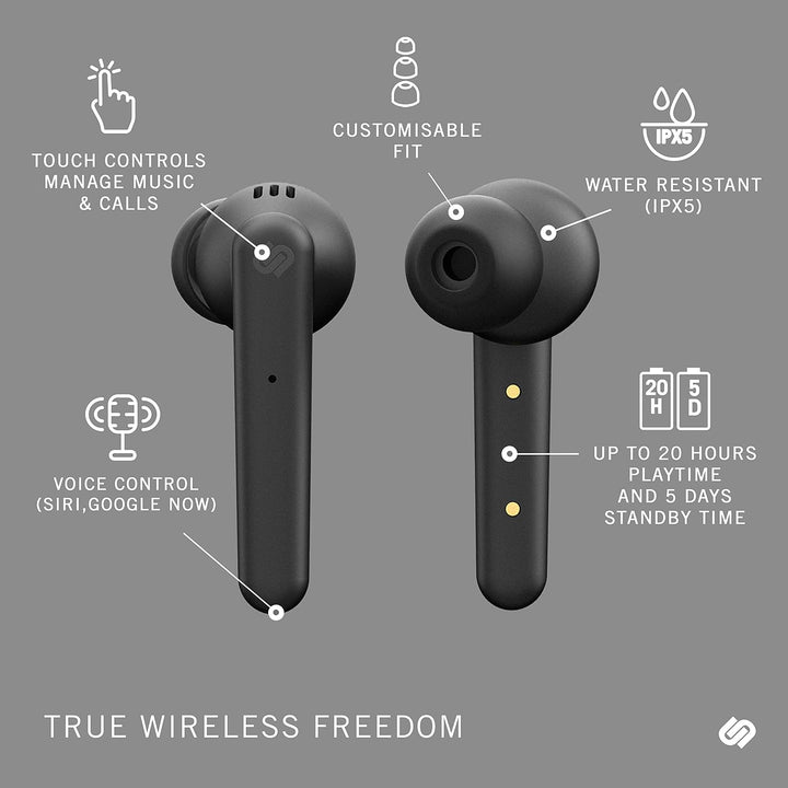 Urbanista Paris True Wireless Kopfhörer. 20H Spielzeit Kabellose Ladetasche, Bluetooth 5.0, Geräusch