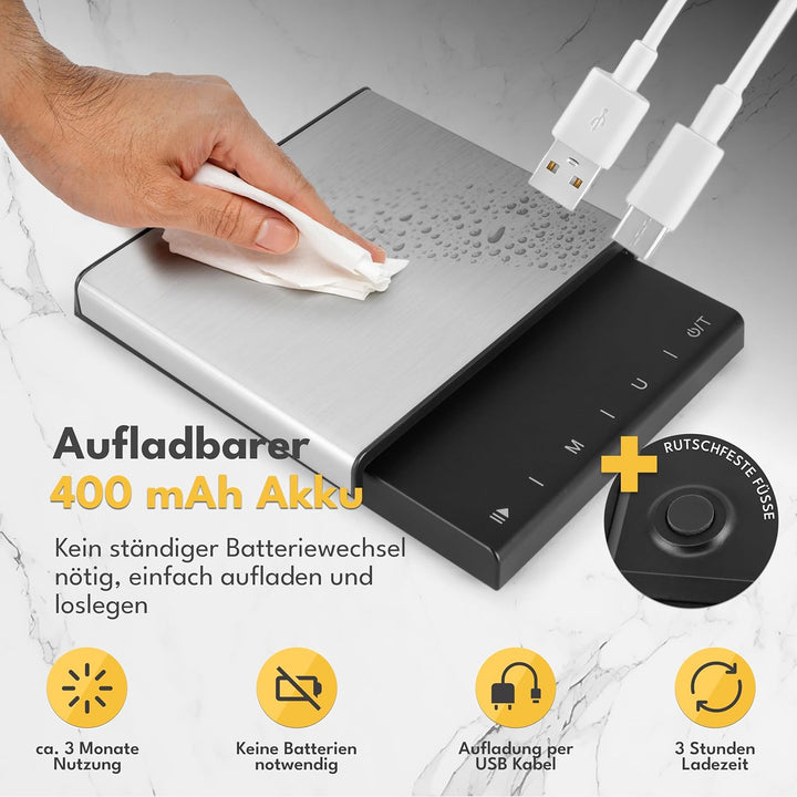 LEBENLANG Kaffeewaage & Espresso Waage - 0,1g Präzise mit Timer I Barista Coffee Scale I Kaffeewaage