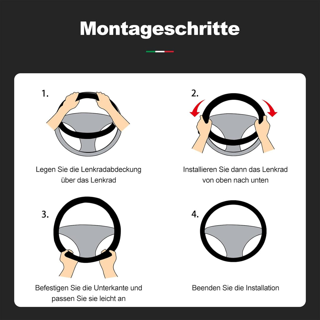 Ergocar D-Form Auto Lenkradbezug Rutschfester Auto Sport Lenkradschutz Mikrofaser Wildleder Winter W
