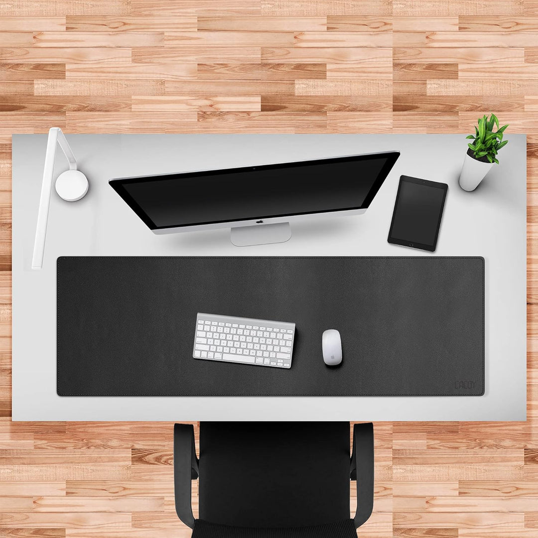 Cacoy PU-Leder Schreibtischunterlage, 120x40cm Gross Gaming Mauspad, wasserdichte Multifunktions Bür