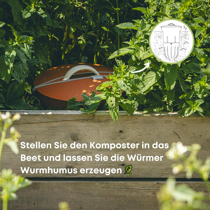 Urbalive Beetkomposter für Wurmkompost 12L - Garten unterirdisch Wurmkomposter zum Eingraben - Desig