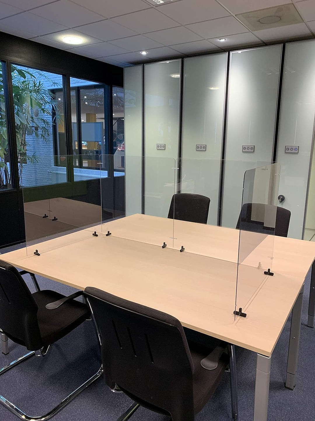 Jalema 7999842 – Set mit 4 Trennwänden für den Schreibtisch, transparent und modular, mit Schraubstä