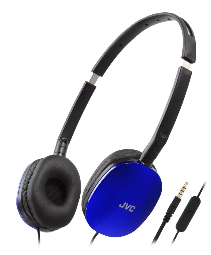JVC HA-S160M-A - Flats Faltbarer und kompakter Kopfhörer in Glossy Trendfarbe, mit Schalter für Mikr
