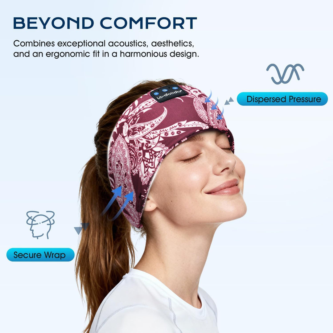LC-dolida Schlafkopfhörer Bluetooth Kopfhörer Stirnband Seitenschläfer, Sleep Headphones 15+Std Play