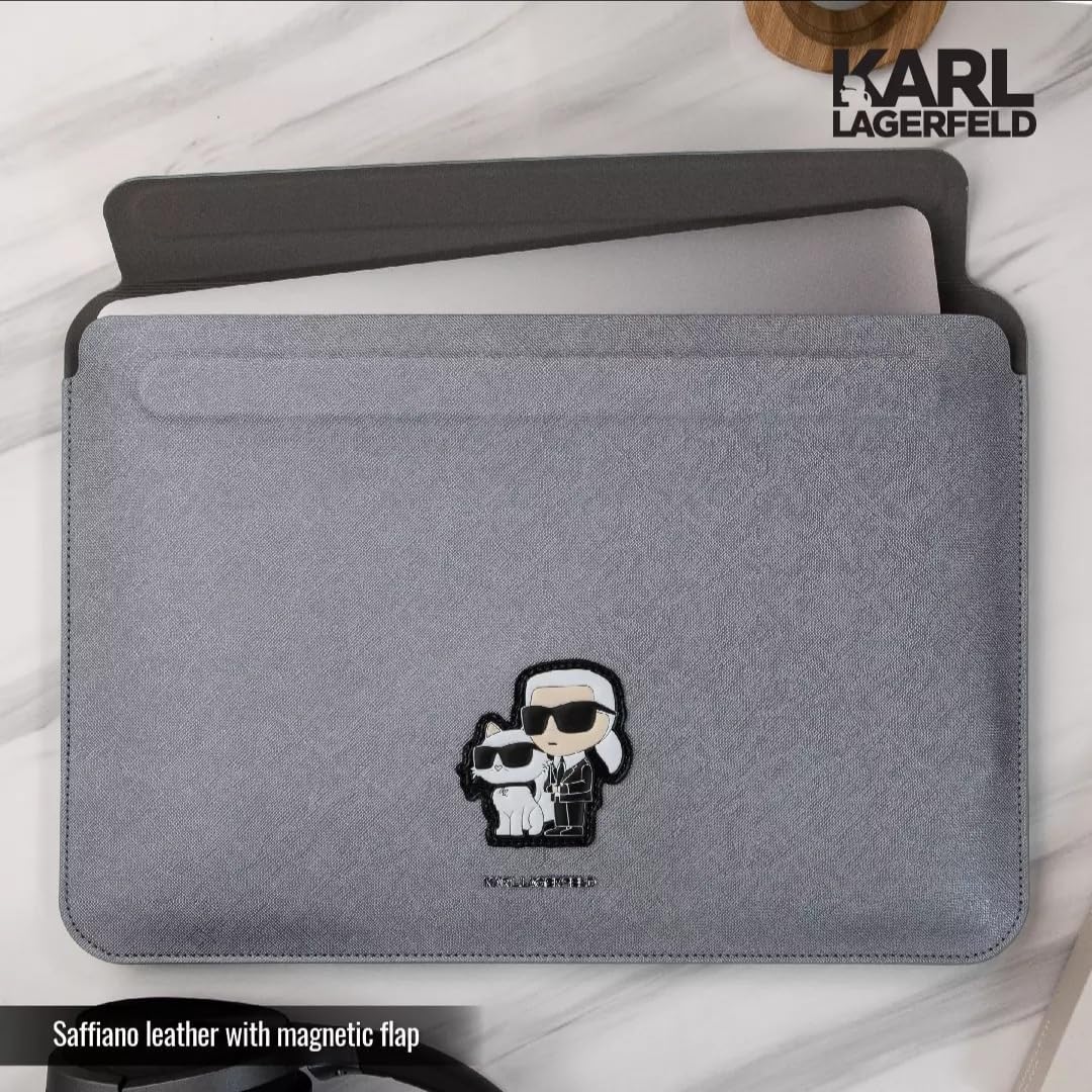 Karl Lagerfeld Sleeve KLCS14SAKCPMG 14" Silber Saffiano Karl&Choupette