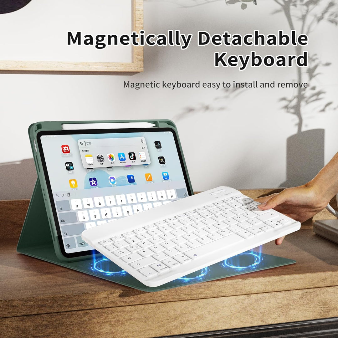 Hülle mit Tastatur für iPad (A16) 11 Zoll 2025/10. Generation 10.9 Zoll 2022, Deutsch QWERTZ Layout