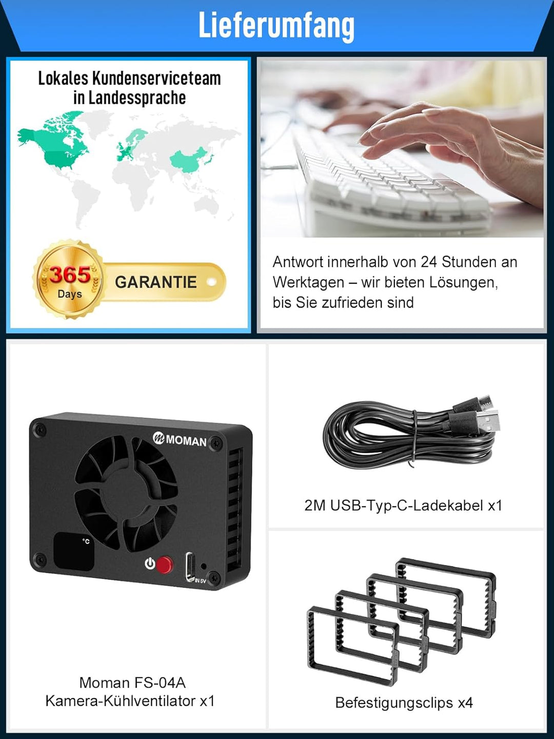 Camera Cooling Fan, Moman Halbleiter Kühlsystem für Kameras mit Aufladen vom Typ C & Anzeigebildschi