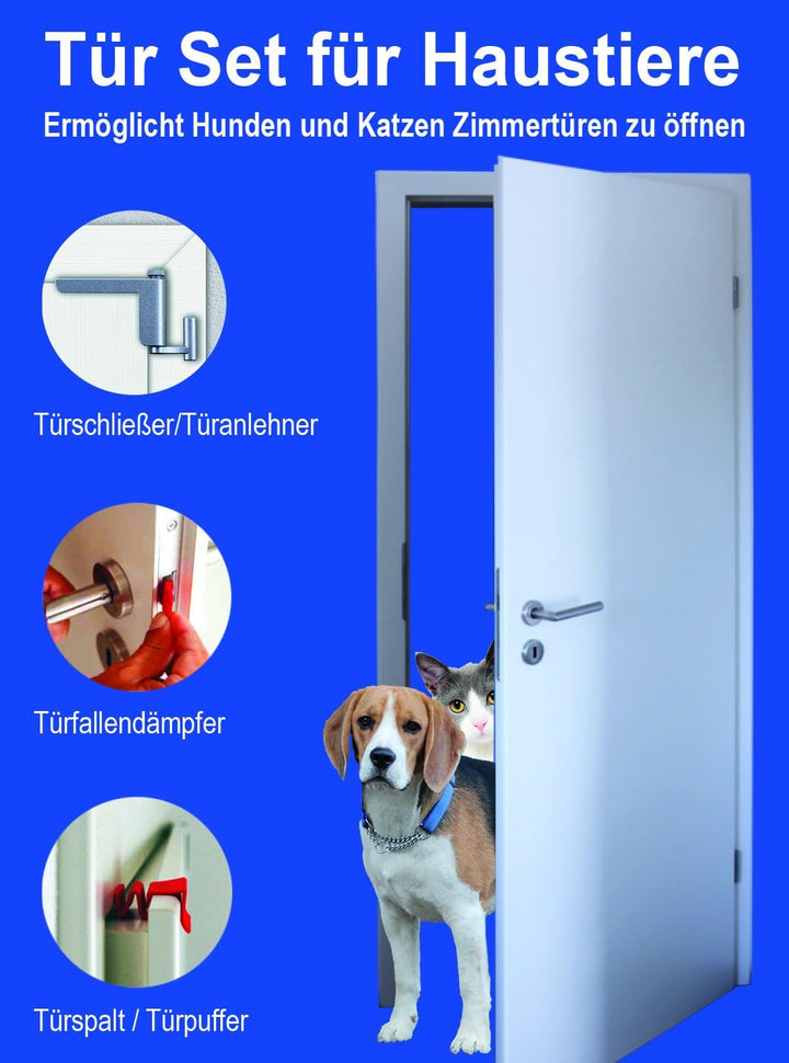 ClipFamily Haustier-Türset für Hunde und Katzen, Aluminium, Silber