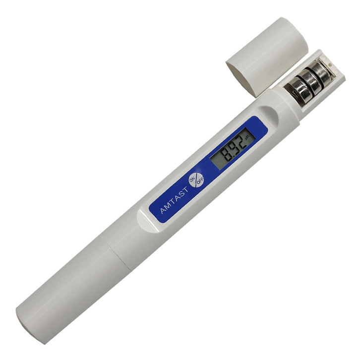 AMTAST Tragbarer Stift-pH-Meter für Oberflächen-Flachstift-pH-Tester mit Temperaturanzeige, keine Ka