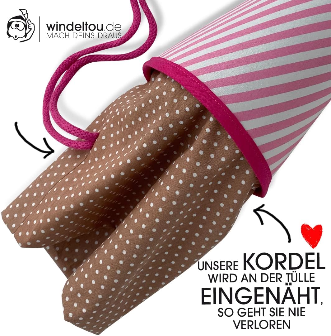 Hochwertige 35 cm Schultüte, Zuckertüte in ROSA | Start deiner Kreativität | Ideal zur Gestaltung mi