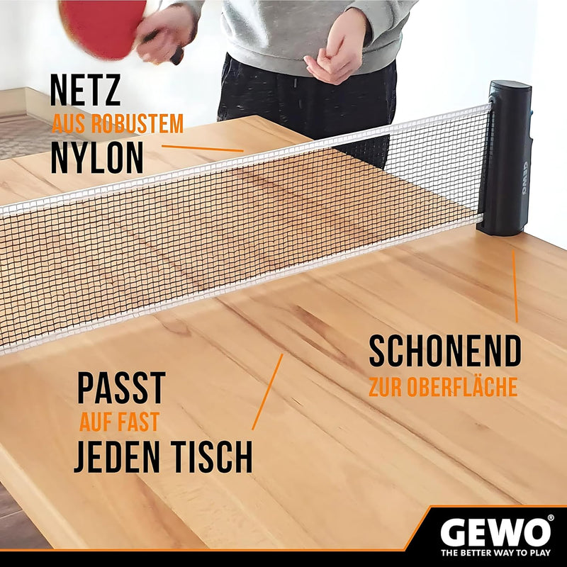 Gewo HydroTec Tischtennis Reinigungsset für Beläge, Grip Spray mit saugfähigem Reinigungsschwamm, Lö