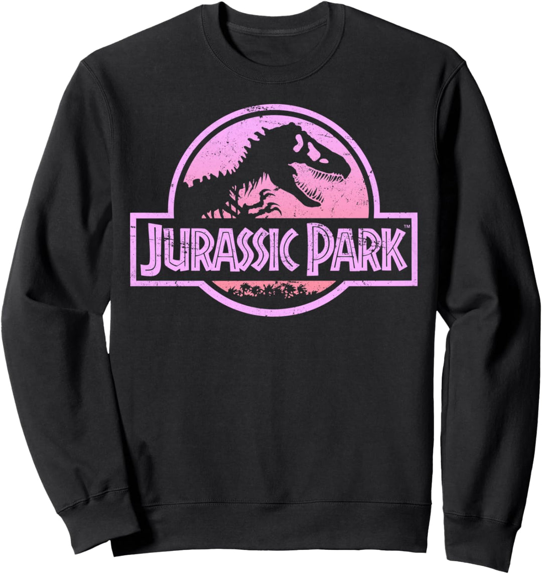 Jurassic Park Retro Neon Pink Logo Sweatshirt