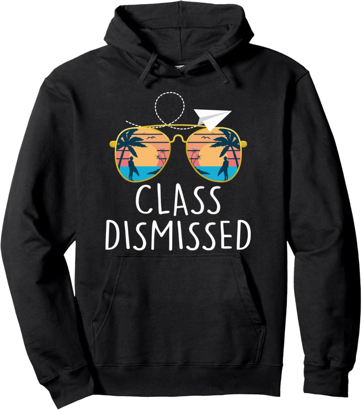Class Dismissed Sunglasses Sunset Surfing Funny Pullover Hoodie