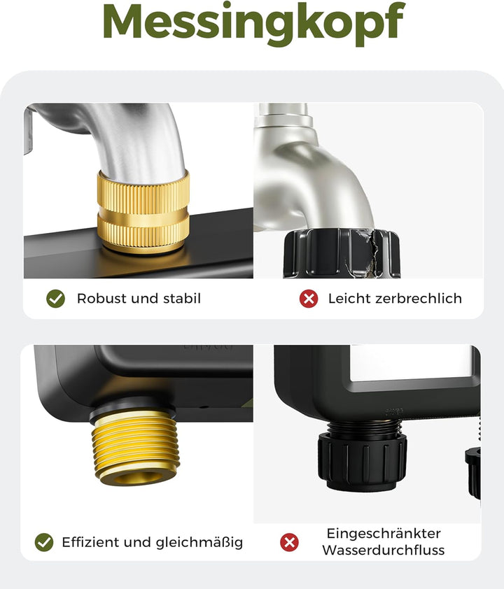 Diivoo Bewässerungscomputer 2 Ausgänge, Programmierbare Wasserschlauch Timer 2 Outlet für Garten, Ou