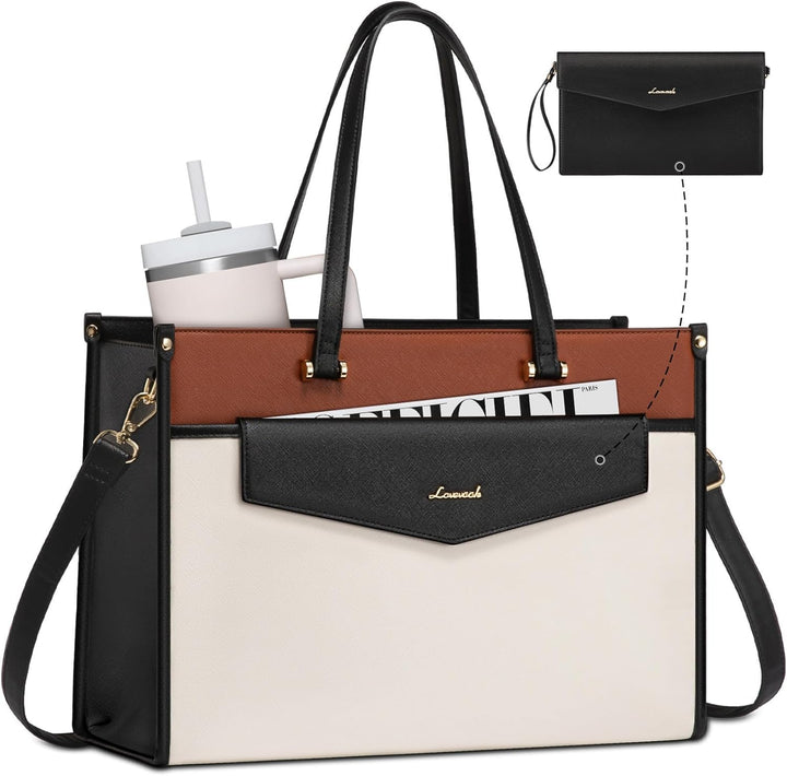 LOVEVOOK Laptoptasche Damen 17,3 Zoll, Wasserdicht Arbeitstasche Handtasche Gross Shopper Business A