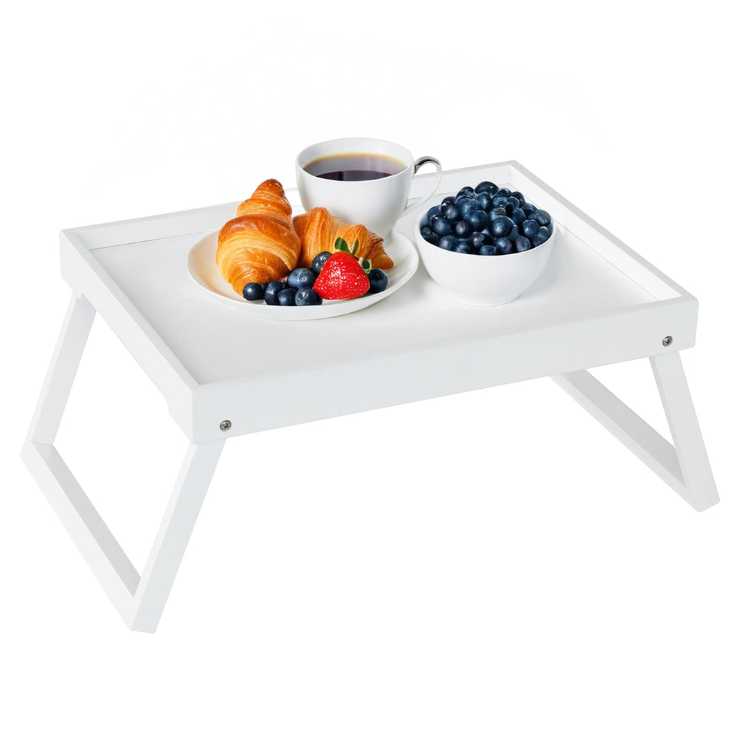 Betttablett Tisch mit klappbaren Beinen, Bambus Frühstück im Bett Essen, Servieren oder Verwendung a