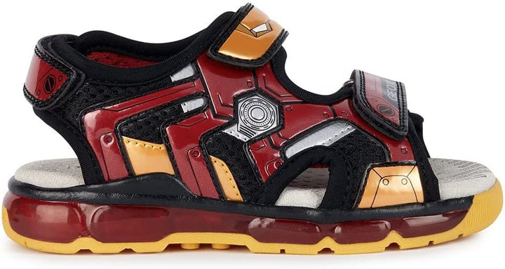 Geox Jungen J Android Boy Sandal 31 EU Black Red, 31 EU Black Red