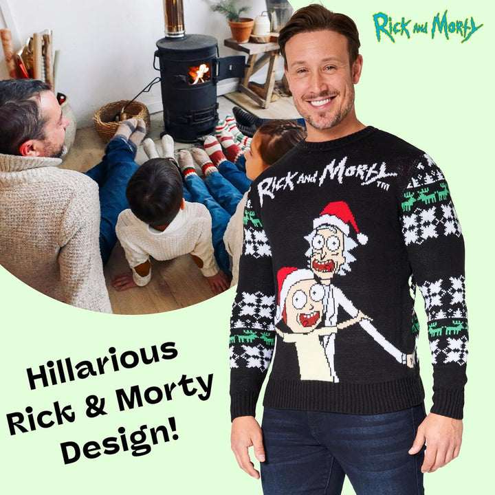 RICK AND MORTY Weihnachtspullover Herren - Christmas Pullover in M-2XL, Festlicher Christmas Sweater