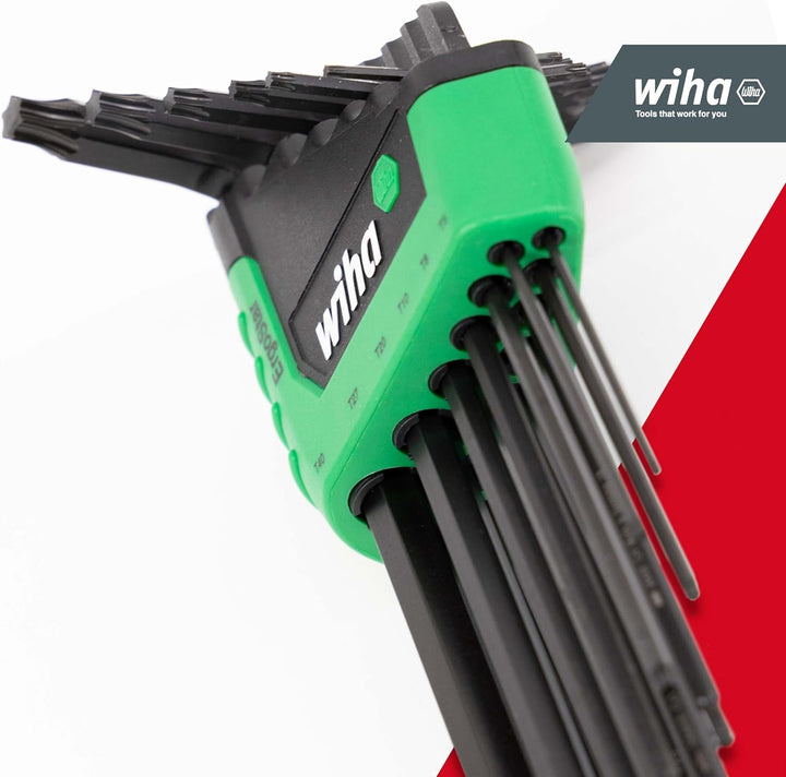 Wiha Stiftschlüssel Set 13-tlg. im ErgoStar Halter TORX I MagicSpring I T5-T45 I schwarzoxidiert I W