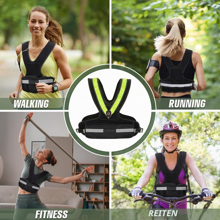 Gewichtsweste für Damen Weighted Vest für Sport und Laufen mit reflektierendem LED Gürtel und Aussen