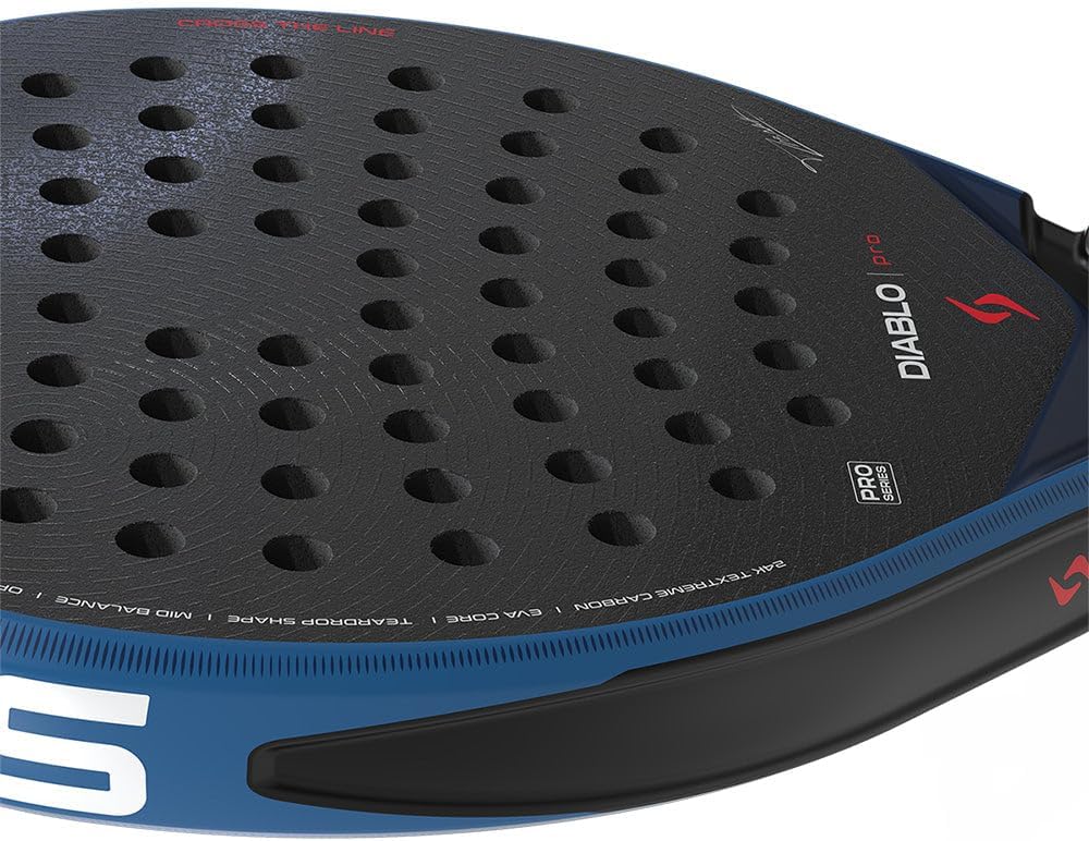 Siux Padelschläger Diablo Pro 2026 Royal Blue Professionelle Tränenform - Balance zwischen Leistung