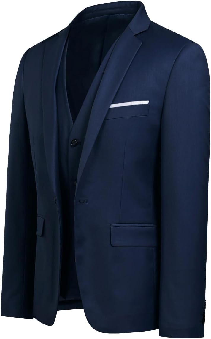 Allthemen Anzug Herren Slim Fit 3 Teilig Anzüge Modern Herrenanzug 3-Teilig Sakko Hose Weste für Bus