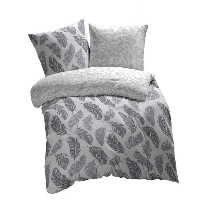 etérea Baumwolle Bettwäsche Federn 240x220 3er Set - Wendebettwäsche mit Reissverschluss - Renforcé