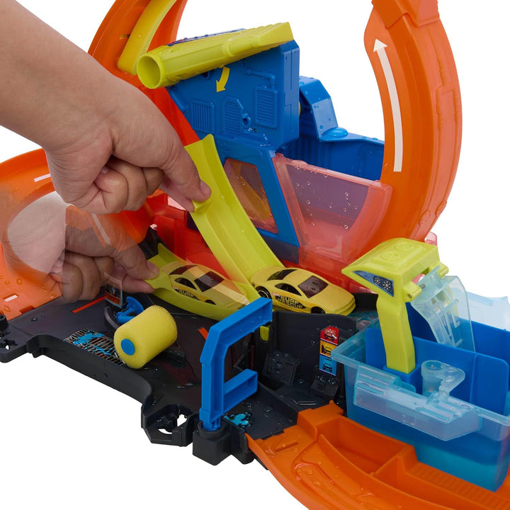 Hot Wheels City Mega Loop Autowaschanlage und Color Shifters Fahrzeug