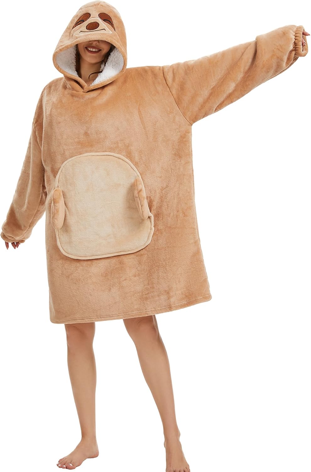 LATH.PIN Tragbare Decke Hoodie Übergrosse – Tierformen Tragbare Decken mit Armärmeln mit Kapuze Pull