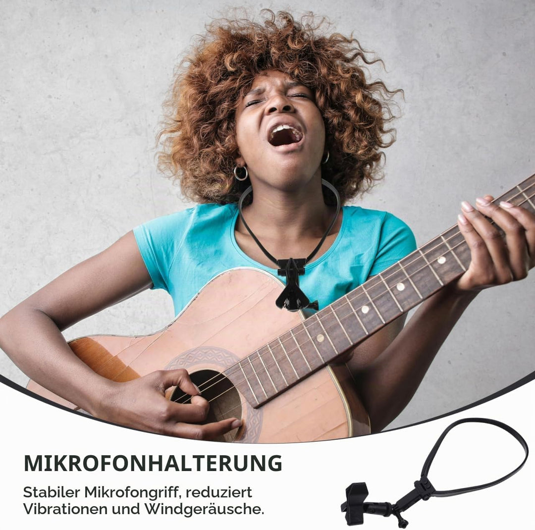 CLISPEED Ergonomische Mikrofon Halshalterung Verstellbar Aus Leichtem Material Tragbarer Nacken Mikr