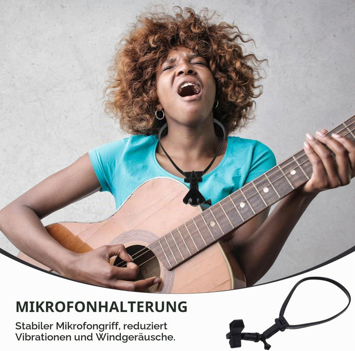 CLISPEED Ergonomische Mikrofon Halshalterung Verstellbar Aus Leichtem Material Tragbarer Nacken Mikr