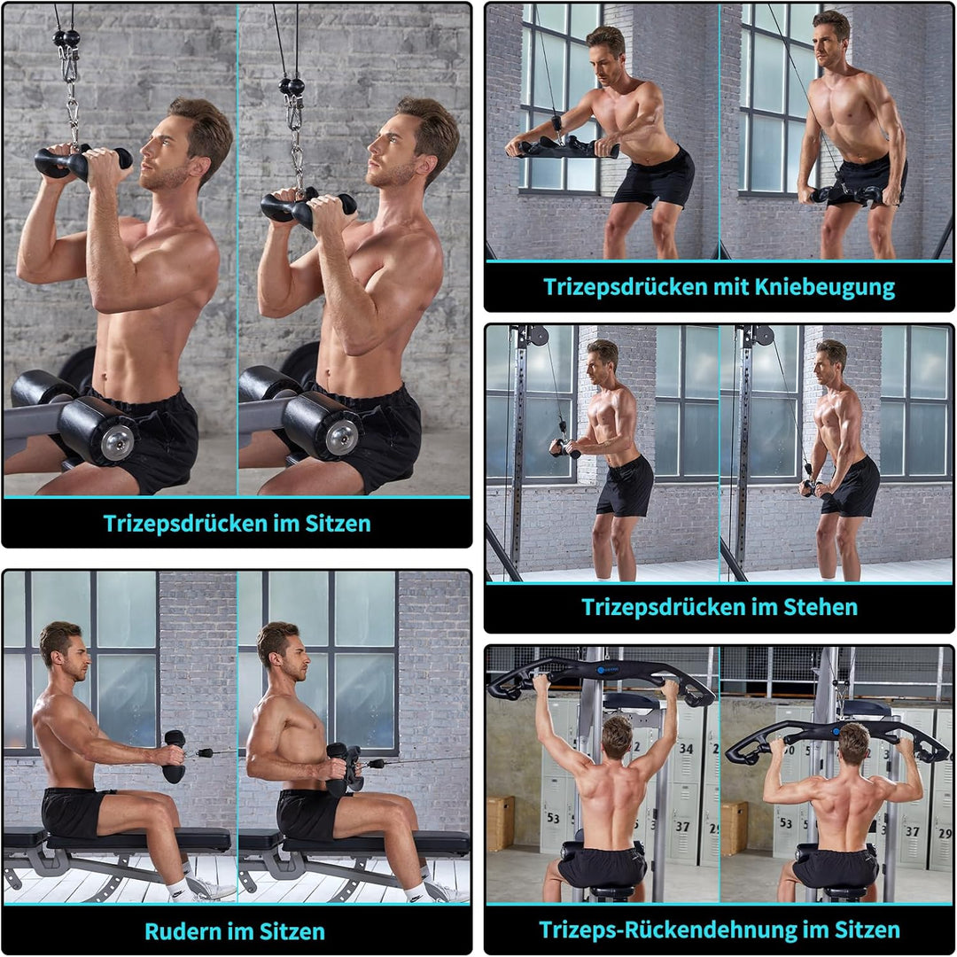 HXD-ERGO LAT Pulldown Stange für Kabelmaschine Einhandgriff Doppel D Griff T-Stange V-Bar-Kabelbefes