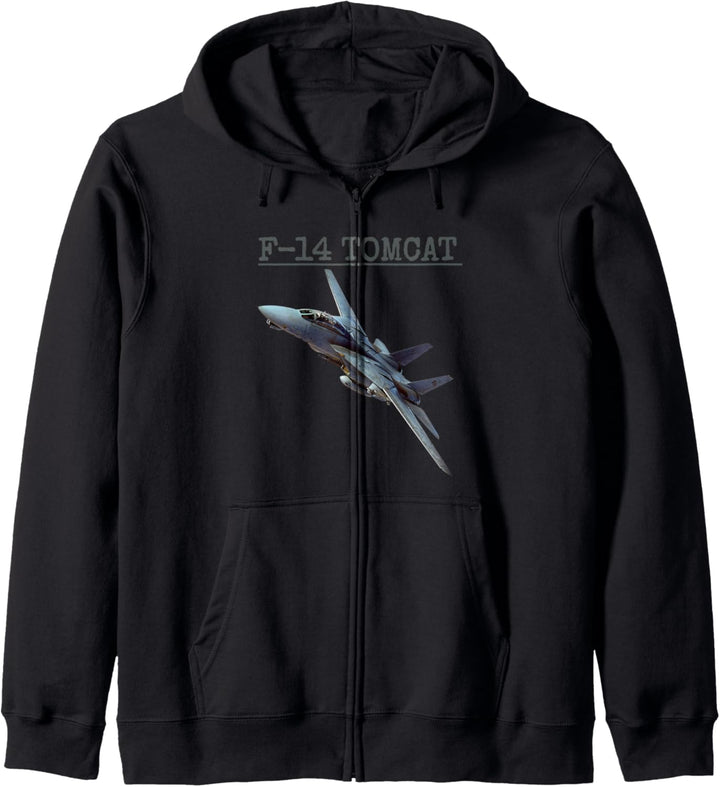 Fun American Naval Aviation „F-14 Tomcat“ Tee in Aktion. Kapuzenjacke