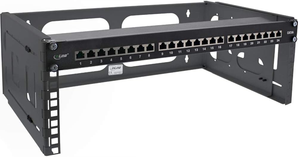 InLine 19“ Rack zur Wandmontage, 4HE, 24-40cm Tiefe, Schwarz & StarTech.com 1HE Fachboden - 1U perfo