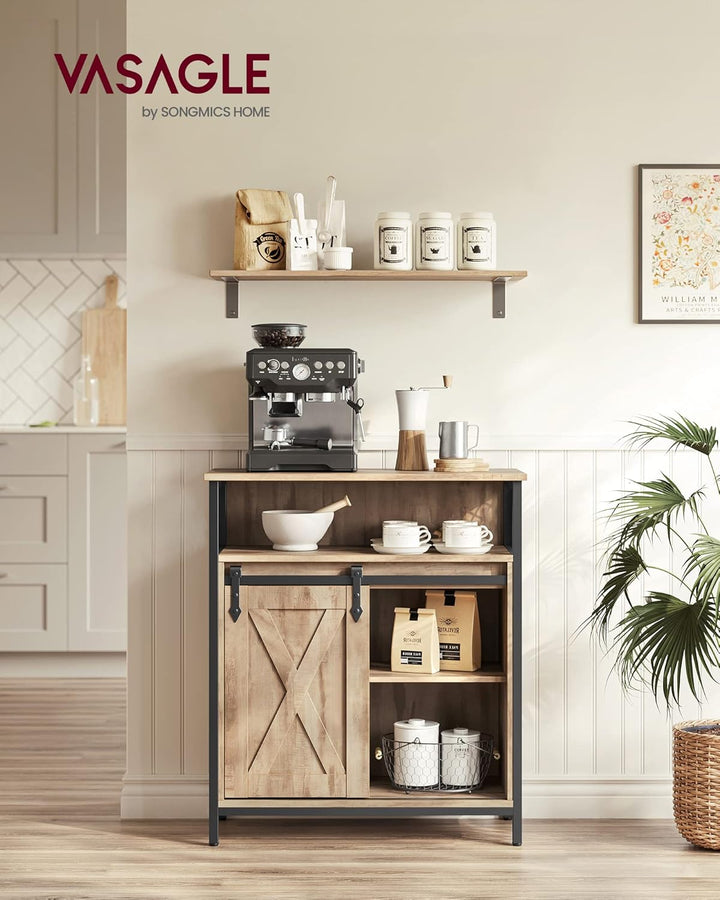VASAGLE Sideboard, Küchenschrank, Aufbewahrungsschrank, mit Schiebetür, 30 x 70 x 80 cm, verstellbar