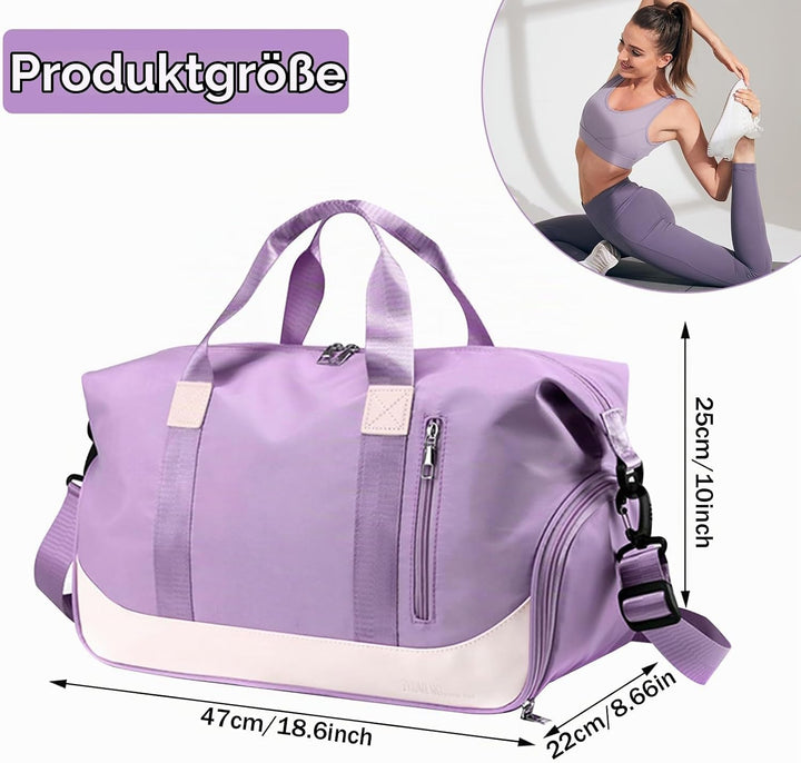 Sporttaschen Reisetasche für Damen Herren, Tasche für Sport Yoga Reisen, wasserdichte Trainingstasch