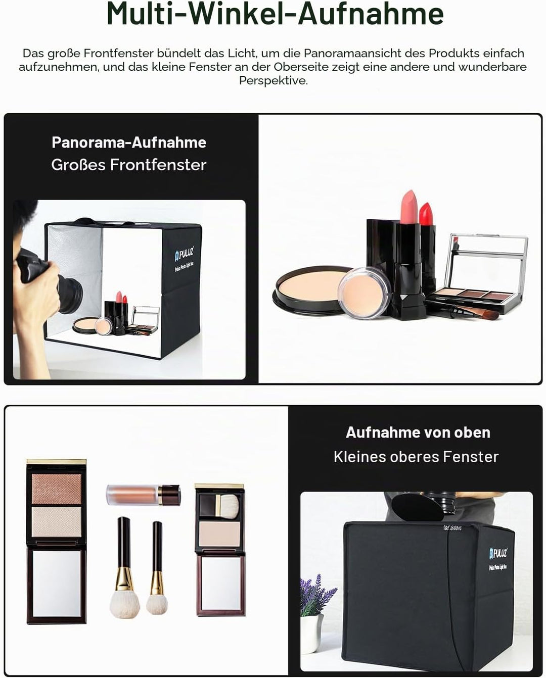 PULUZ 30cm fotostudio Light Box Faltbarer Mini produktfotografie fotobox mit weichem lichttuch &amp; 6 P