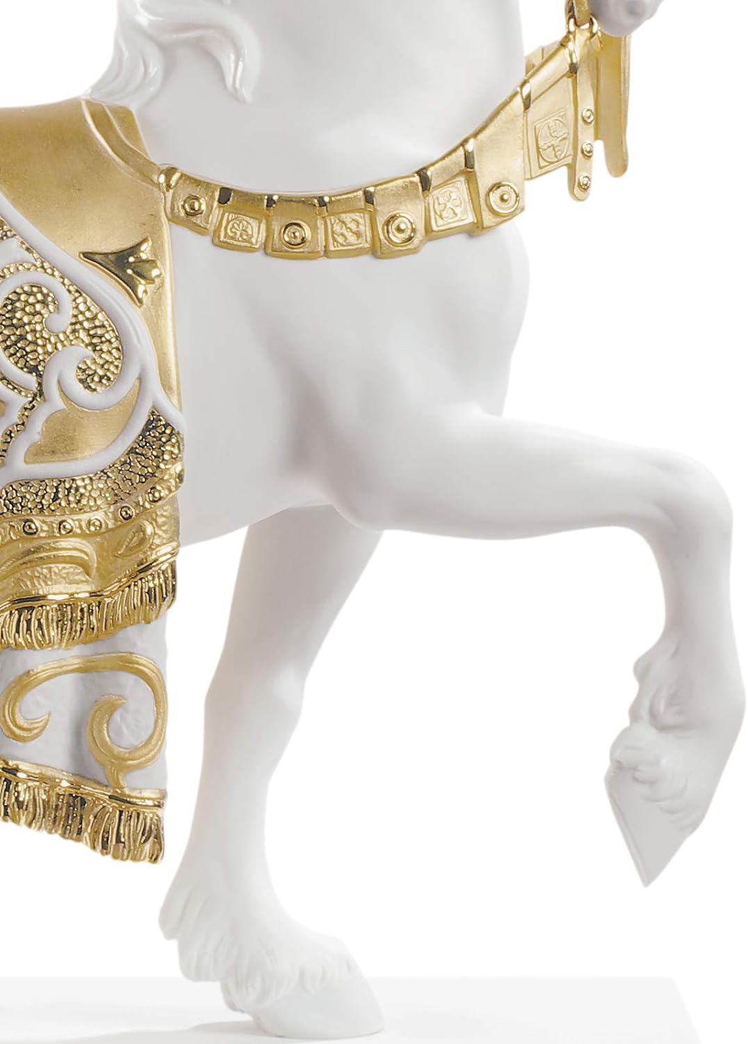 LLADRÓ Skulptur A Regal Steed. Gold. Pferd. Porzellan.