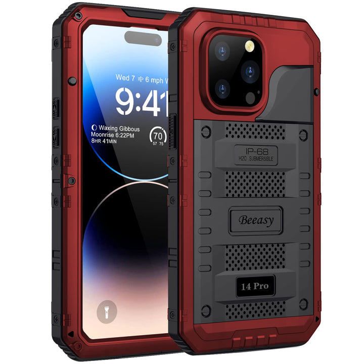 Beeasy für iPhone 14 PRO Wasserdicht Outdoor Hülle (6,1"), Stossfest Panzerhülle Militär 360 Grad Sc